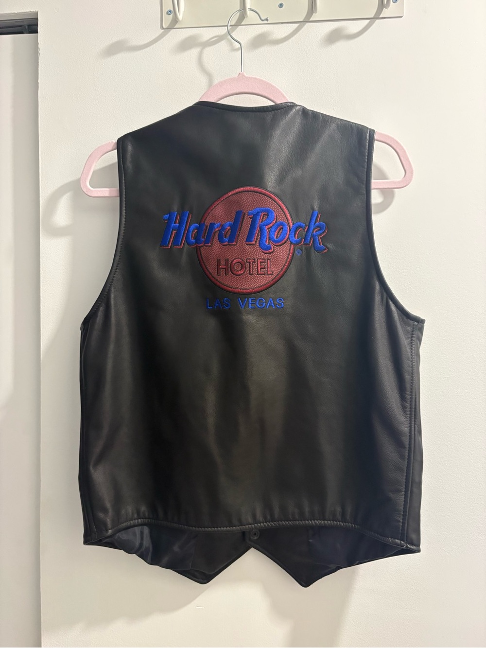 Hard Rock Hotel Las Vegas Black Leather Vest size 40